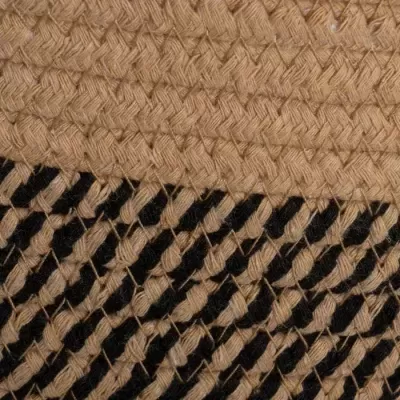 Tecido trançado bege e preto com padrão diagonal