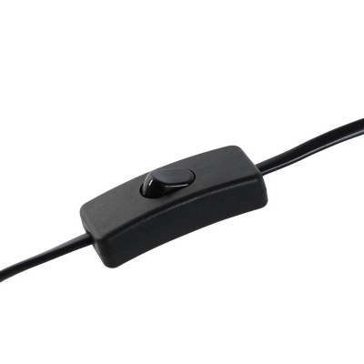 Interruptor preto de fio elétrico com botão deslizante