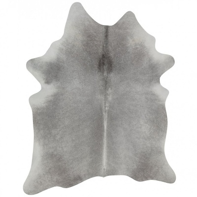Tapete cinzento de pele de vaca com forma irregular
