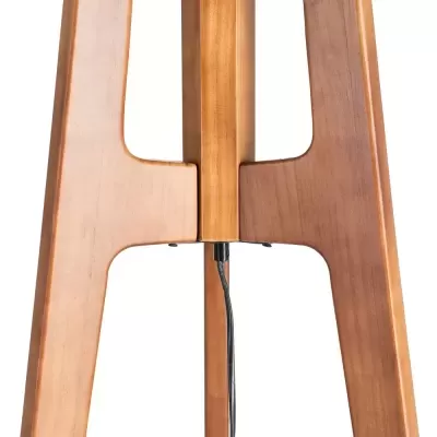 Pernas de madeira clara com design moderno em forma de H e cabo preto pendurado