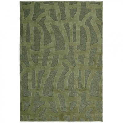 Tapete verde com padrão abstracto em relevo