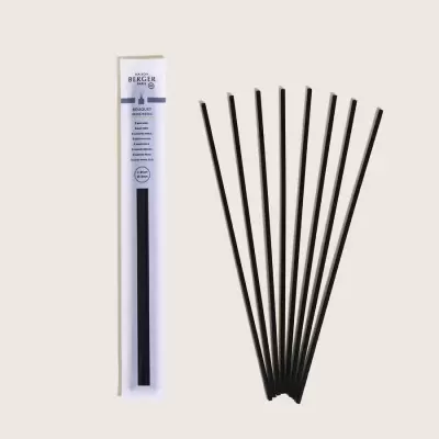 Varetas negras para difusor de aromas com embalagem branca