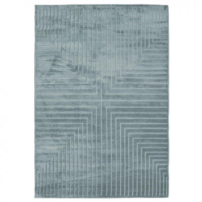 Tapete azul-acinzentado com padrão geométrico em relevo