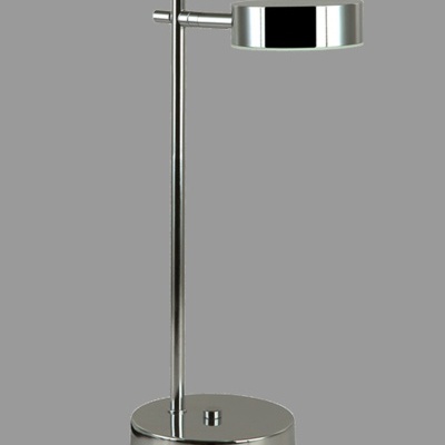 candeeiro de secretária metálico prateado com base redonda