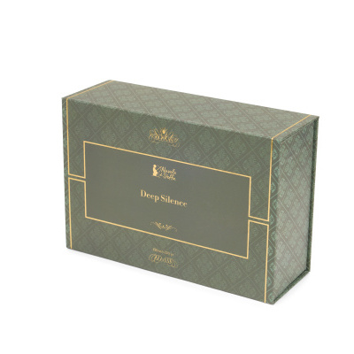 Caixa verde decorativa com texto Deep Silence