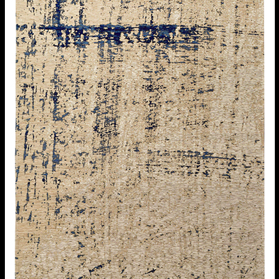 Tapete bege com padrão abstrato azul escuro