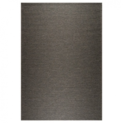 Tapete rectangular castanho escuro com padrão de linhas finas