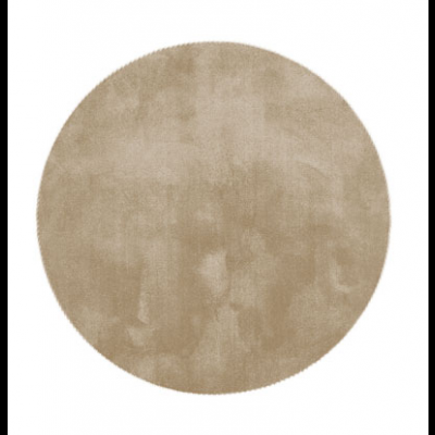 Tapete redondo bege com textura suave