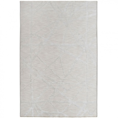 Tapete bege claro com padrão geométrico em relevo.