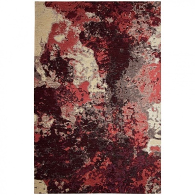 Tapete abstrato em tons de vermelho, creme, cinza e castanho