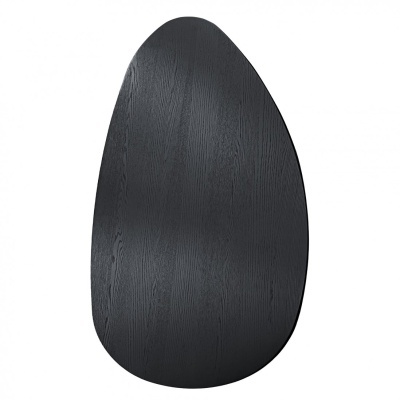 Tampo de mesa preto com textura de madeira em forma orgânica