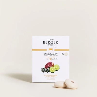 Embalagem branca Maison Berger Paris para recargas difusor de carro Citrus Breeze