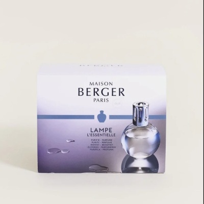 Embalagem Maison Berger Paris Lampe L'Essentielle com frasco de vidro redondo