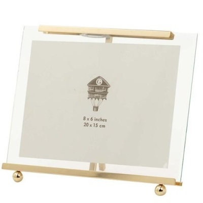 Moldura metálica dourada com vidro para fotografia 20x15 cm