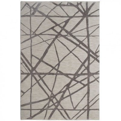 Tapete bege com padrão abstrato de linhas cinzentas cruzadas