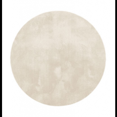Tapete redondo bege com textura suave