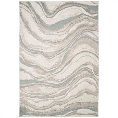 Tapete decorativo ondulado bege e cinza