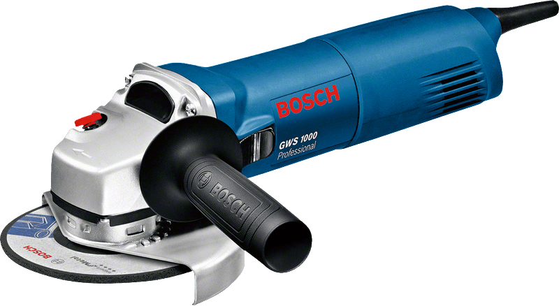 BOSCH GWS 1000 Rebarbadora Esmerilhadora angular Bosch azul e cinza com disco abrasivo