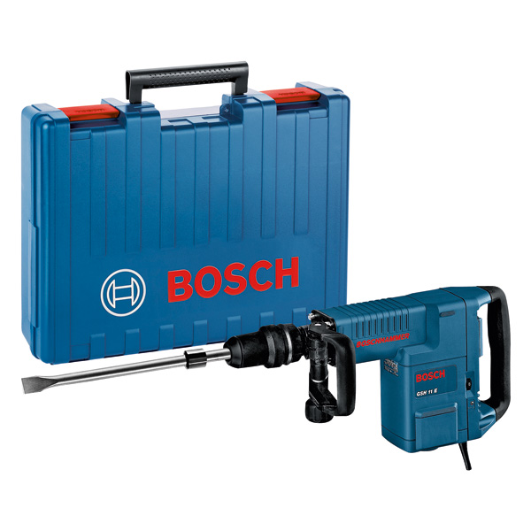 BOSCH Martelo demolidor GSH 11 E Martelo demolidor elétrico BOSCH azul com mala rígida azul