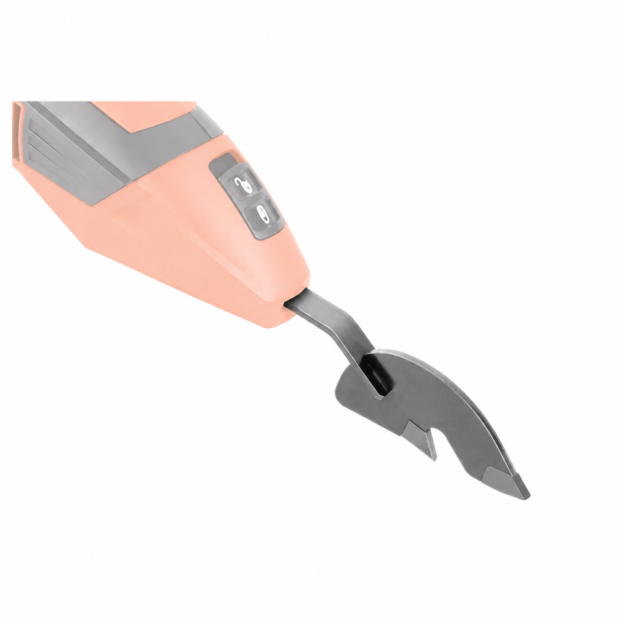 RUBI RUBISCRAPER-250 Lâmina para junta de 1,5/2/3/4mm Ferramenta elétrica rosa e cinzenta com lâmina metálica curva e duas teclas