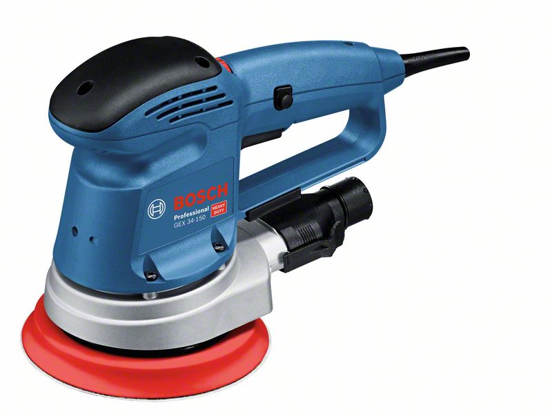 BOSCH GEX 34-150 Lixadeira excêntrica Lixadora elétrica Bosch Professional GEX 125-150 AVE azul, preta e vermelha