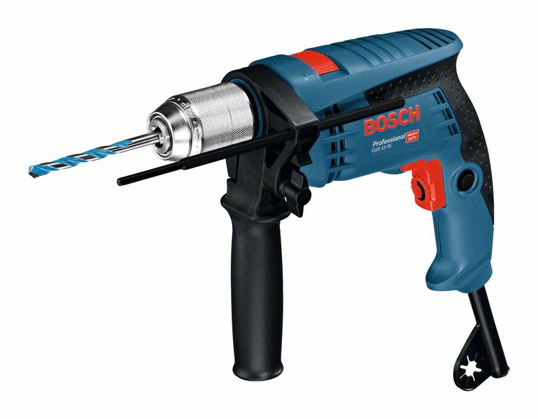 BOSCH GSB 13 RE Berbequim de percussão Furadeira elétrica Bosch Professional azul com broca e punho preto