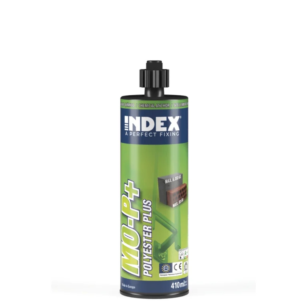 INDEX MO-P+ Bucha química de poliéster 410ml Frasco de produto químico de fixação INDEX