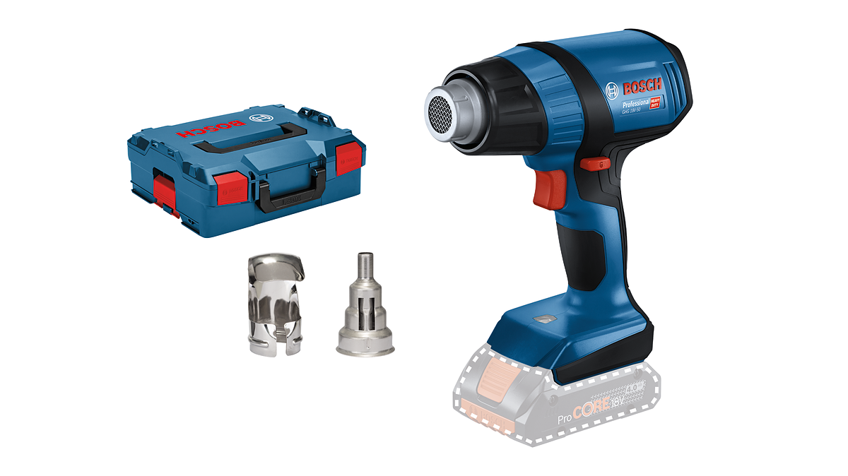 BOSCH GHG 18V-50 Soprador de ar quente sem fio Pistola de ar quente Bosch Professional com mala de ferramentas e acessórios