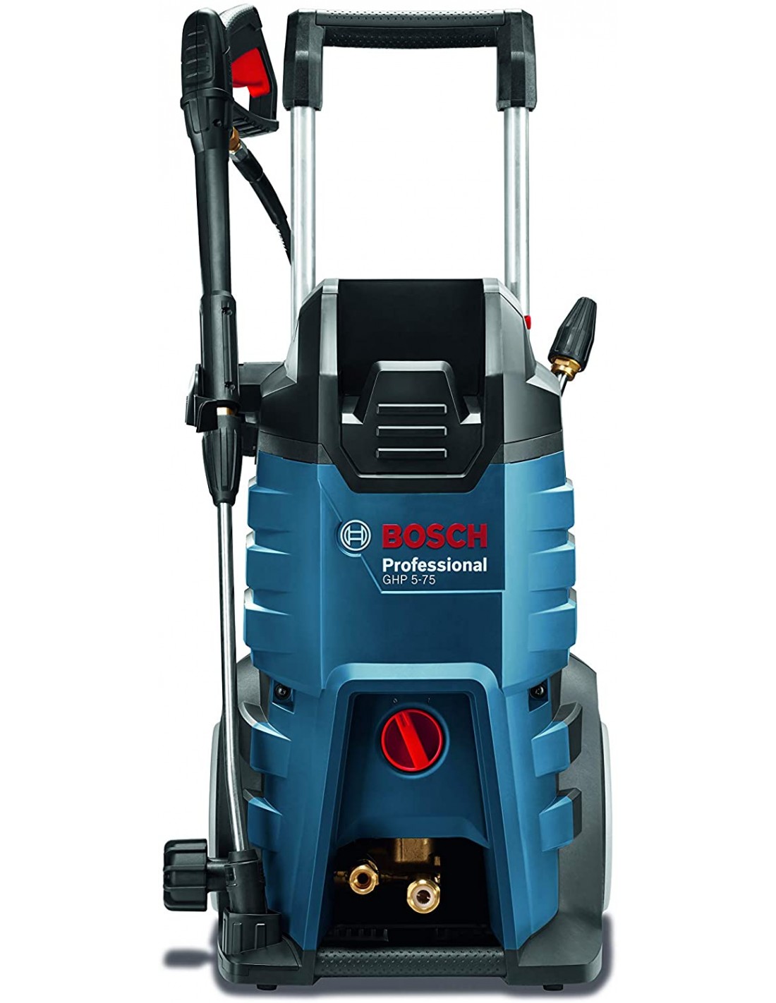 BOSCH GHP 5-75 Máquina de lavar de alta pressão Máquina de lavar a pressão Bosch Professional GHP 5-75 azul e preta com rodas e punho telescópico