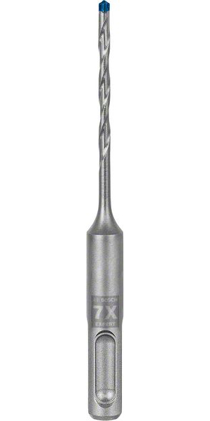 Broca para martelo BOSCH Expert SDS plus-7X de 3,5x50x115mm Broca metálica prateada com ponta azul e texto BOSCH 7X