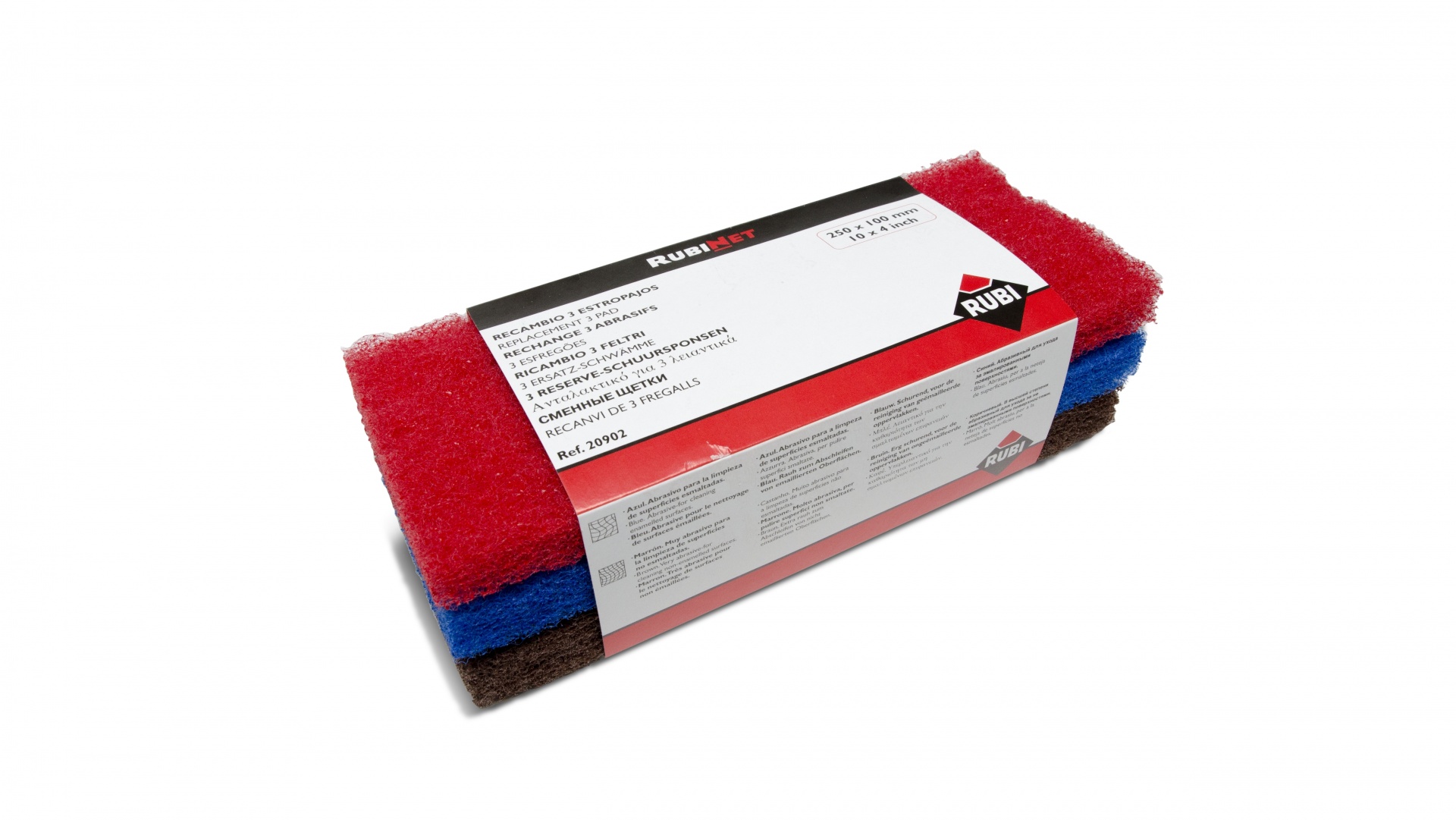 RUBI Esfregões SUPERPRO 25 cm Conjunto de esponjas abrasivas RUBI em três cores com embalagem