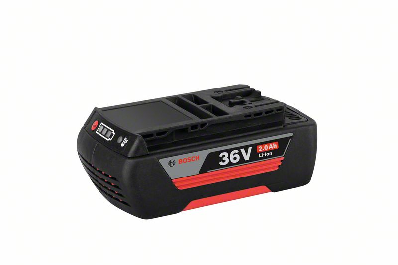 BATERIA BOSCH GBA 36V 2.0Ah Bateria recarregável Bosch 36V 2.0AH Li-Ion preta com detalhes vermelhos