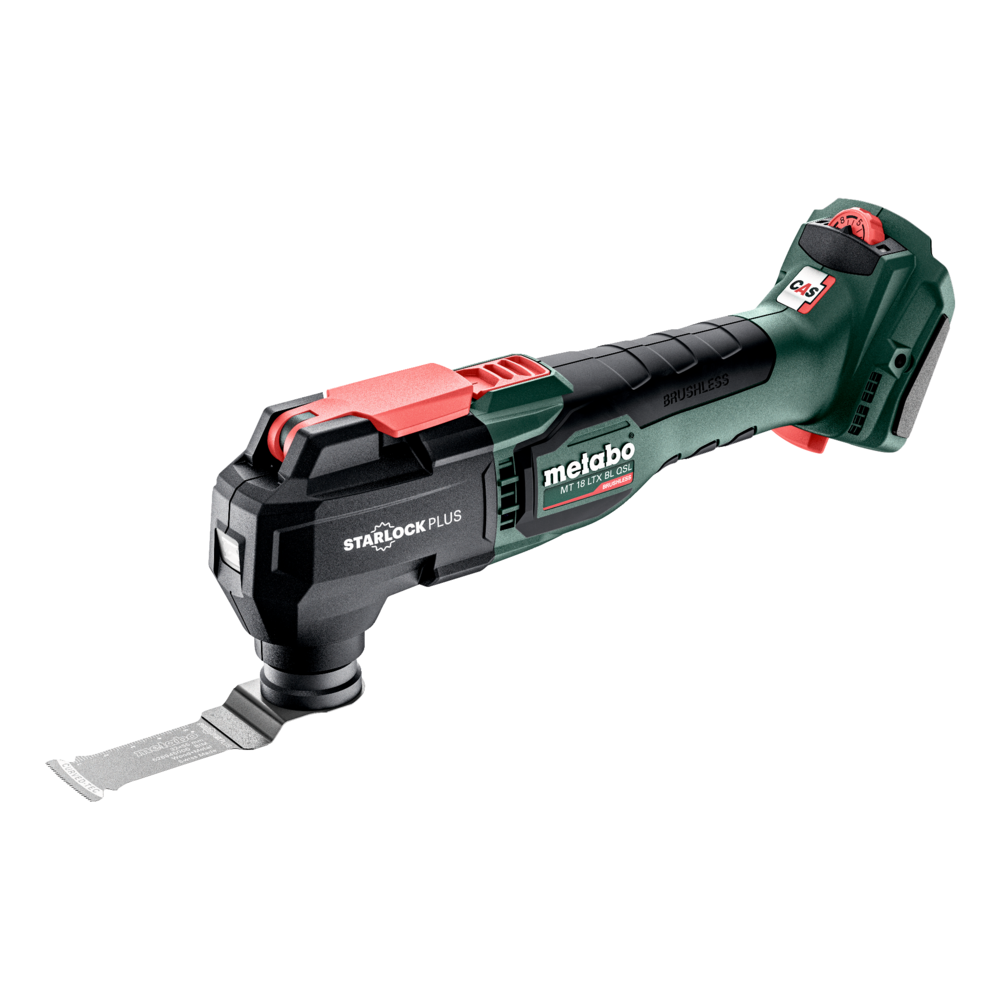 METABO MT 18 LTX BL QSL Multiferramenta ferramenta elétrica multifunções Metabo MT 18 LTX BL QSL Starlock Plus verde preta vermelha