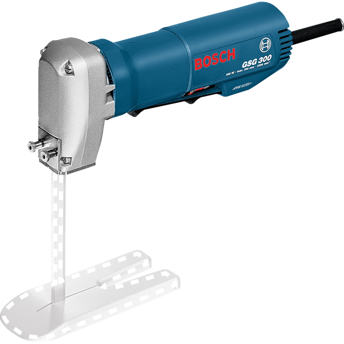 BOSCH PRO GSG 300 Serra para espuma Serra elétrica Bosch GSG 300 azul com lâmina metálica e cabo preto