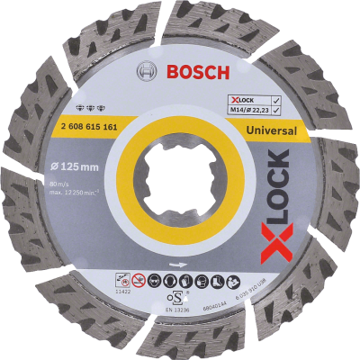 Disco de corte Bosch X-LOCK Universal cinzento, amarelo e prateado