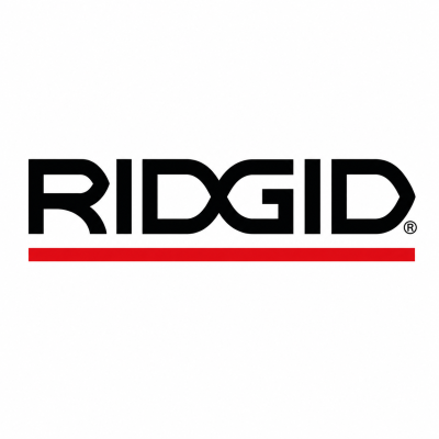 Logótipo da marca RIDGID em letras pretas com linha vermelha.