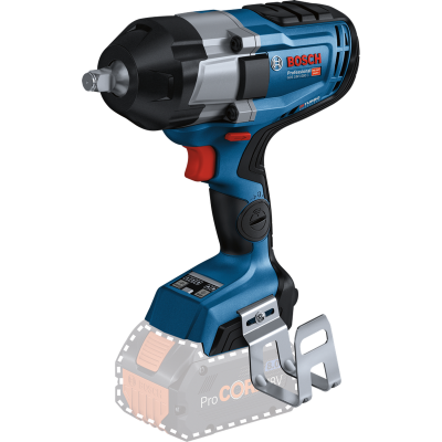 Chave de impacto Bosch Professional azul e preta com suporte metálico