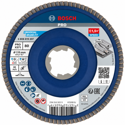 Disco de corte Bosch PRO X571 azul e cinza com abrasivo cinza