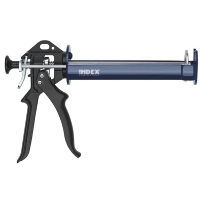 Espátula pistola aplicadora para tubo de silicone e adesivos INDEX azul e preto