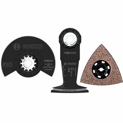Conjunto de lâminas multifuncionais BOSCH em preto com acessórios abrasivos