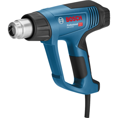 Maçarico térmico Bosch Professional azul e preto com partes metálicas e texto impresso.