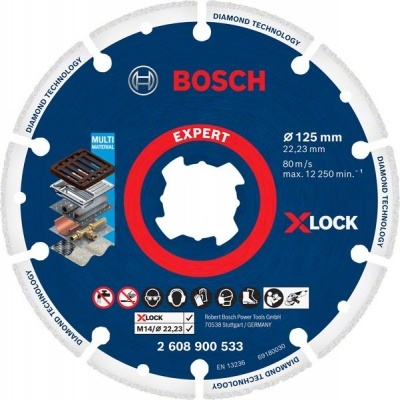 Disco de corte Bosch EXPERT diamante com 125 mm e tecnologia XLOCK