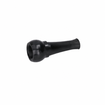 Objeto preto em forma cónica com esfera numa extremidade sobre fundo branco