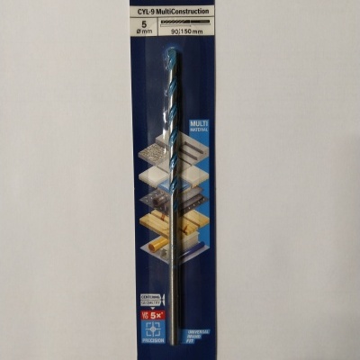 Broca Bosch CYL-9 MultiConstruction embalagem azul com broca prateada