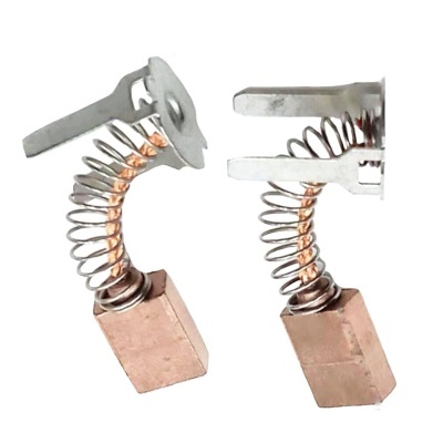 Escovas de carvão com molas metálicas e bases de cobre