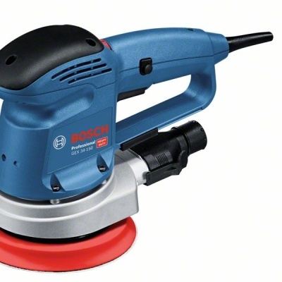 Lixadora elétrica Bosch Professional GEX 125-150 AVE azul, preta e vermelha