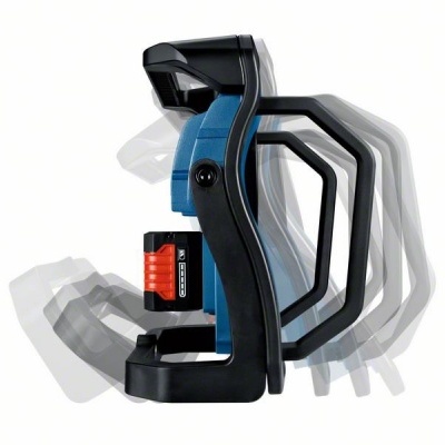 Lanterna portátil recarregável com punho ergonómico e bateria visível
