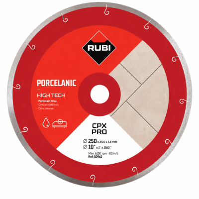 disco de corte para porcelanato da marca RUBI modelo CPX PRO com 250 mm