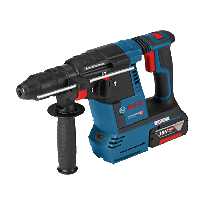 Martelo perfurador bateria Bosch azul e preto com bateria 18 V