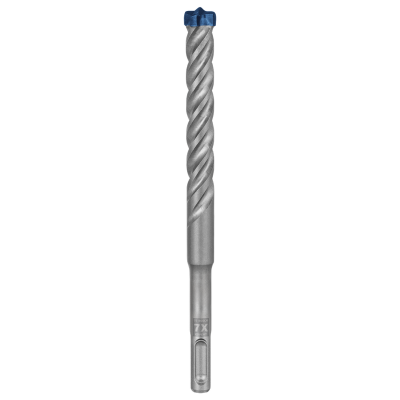 Broca de metal com cabeça azul e corpo prateado